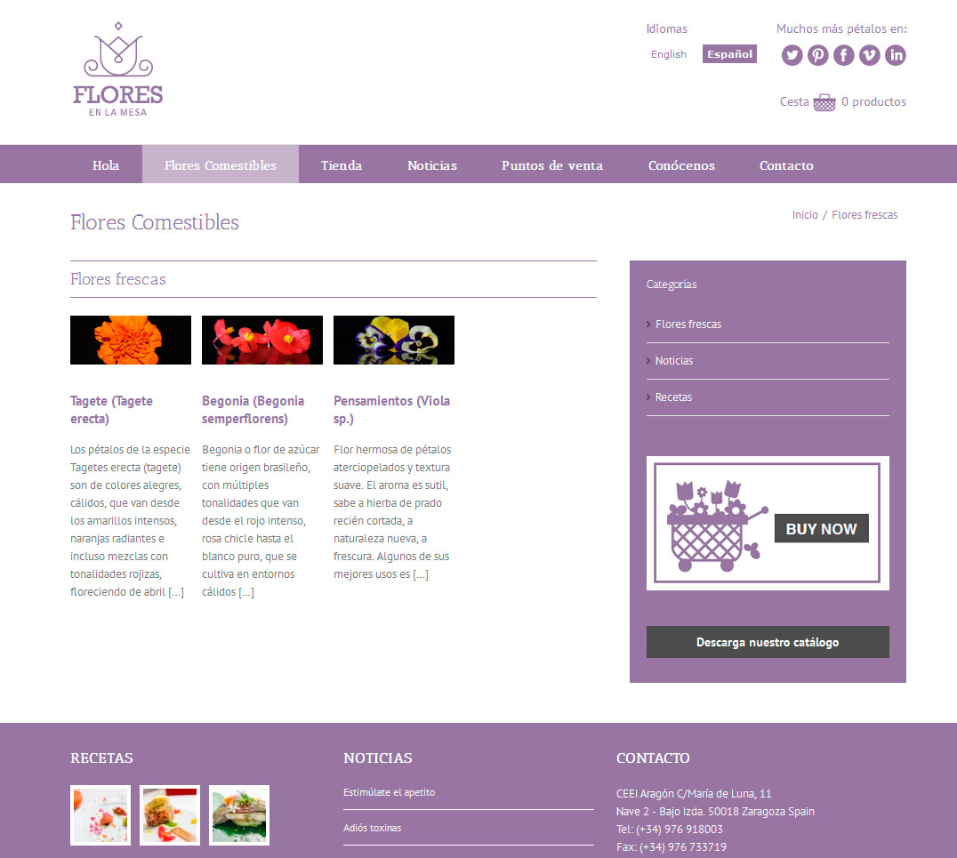 Imagen del proyecto: Comercio online Web para Flores en la Mesa